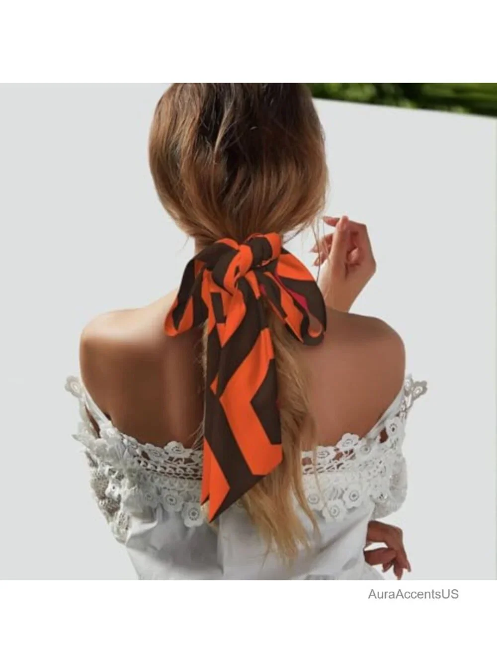 Polyester Satin Silk Fashion Scarf Neckerchief for Handbags Hair Head